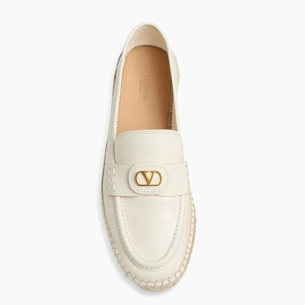 VALENTINO GARAVANI V-Logo Espadrille Loafers in Ivory - Size 40, 10-9.5 US